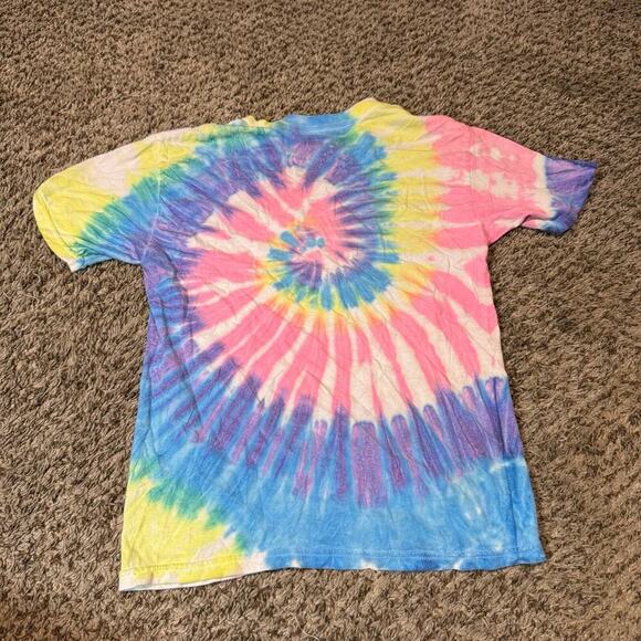 AC/DC Pink Blue Multi Colored Tye Dye T-shirt Women’s Size Xsmall - Picture 2 of 3